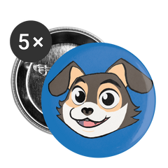 Buttons groß 56 mm (5er Pack) - Weiß